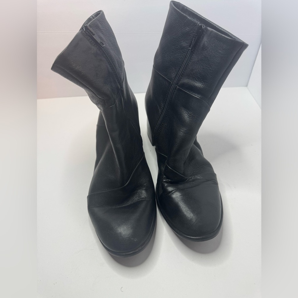 Napoleoni Black Leather Women's Boots Size EU40/9.5